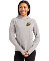 Baldwin Wallace Yellow Jackets Cutter & Buck Adapt Knit Recycled Womens Heathered Hooded Pullover Polished Heather Front Thumbnail Image