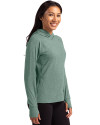 Florida Gulf Coast Eagles Cutter & Buck Adapt Knit Recycled Womens Heathered Hooded Pullover Hunter Heather Side Thumbnail Image