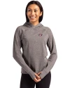 San Diego State Aztecs Cutter & Buck Adapt Knit Recycled Womens Heathered Hooded Pullover Black Heather Front Thumbnail Image