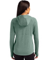 Dartmouth Big Green Cutter & Buck Adapt Knit Recycled Womens Heathered Hooded Pullover Hunter Heather Back Thumbnail Image