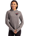 Clark Atlanta Panthers Cutter & Buck Adapt Knit Recycled Womens Heathered Hooded Pullover Black Heather Front Thumbnail Image