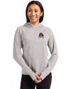 East Carolina Pirates Cutter & Buck Adapt Knit Recycled Womens Heathered Hooded Pullover Polished Heather Front Thumbnail Image