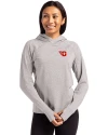 Dayton Flyers Cutter & Buck Adapt Knit Recycled Womens Heathered Hooded Pullover Polished Heather Front Thumbnail Image