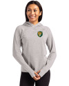 Southeastern Louisiana Lions Cutter & Buck Adapt Knit Recycled Womens Heathered Hooded Pullover Polished Heather Front Thumbnail Image