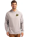 Baldwin Wallace Yellow Jackets Cutter & Buck Adapt Knit Recycled Mens Heathered Hooded Pullover Polished Heather Front Thumbnail Image