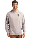 Baylor Bears Cutter & Buck Adapt Knit Recycled Mens Heathered Hooded Pullover Polished Heather Front Thumbnail Image