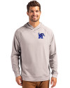 Memphis Tigers Cutter & Buck Adapt Knit Recycled Mens Heathered Hooded Pullover Polished Heather Front Thumbnail Image