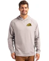 View image 4: Bowie State Bulldogs Cutter & Buck Adapt Recycled Soft Knit Stretch Mens Heathered Hooded Pullover Polished Heather Front