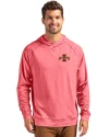 Iowa State Cyclones Cutter & Buck Adapt Knit Recycled Mens Heathered Hooded Pullover Cardinal Red Heather Front Thumbnail Image