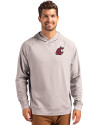 Washington State Cougars Cutter & Buck Adapt Knit Recycled Mens Heathered Hooded Pullover Polished Heather Front Thumbnail Image