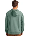 Michigan State Spartans Cutter & Buck Adapt Knit Recycled Mens Heathered Hooded Pullover Hunter Heather Back Thumbnail Image