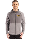 Grambling Tigers Cutter & Buck Peshastin Fleece Recycled Mens Hybrid Jacket Elemental Grey Heather Front Thumbnail Image