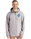 Indiana State Sycamores Cutter & Buck Camano Everyday Stretch Recycled Mens Water Resistant Jacket Polished Medium Gray Front Thumbnail Image