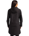 Indiana Hoosiers - Cutter & Buck Camano Everyday Stretch Recycled Womens Water Resistant Jacket Black Back Thumbnail Image