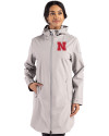 View image 4: Nebraska Cornhuskers Cutter & Buck Camano Recycled Everyday Stretch Water Resistant Womens Full Zip Jacket Polished Medium Gray Front