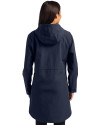 Emory Eagles Cutter & Buck Camano Everyday Stretch Recycled Womens Water Resistant Jacket Navy Blue Back Thumbnail Image