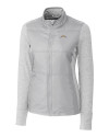 Los Angeles Chargers Cutter & Buck Stealth Hybrid Quilted Womens Full Zip Windbreaker Jacket Polished Medium Gray Mannequin Thumbnail Image