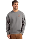 Virginia Cavaliers Cutter & Buck Roam Epic Versatility Recycled Crew Neck Mens Pullover Elemental Grey Front Thumbnail Image