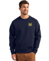 Quinnipiac Bobcats Cutter & Buck Roam Epic Versatility Recycled Crew Neck Mens Pullover Navy Blue Front Thumbnail Image