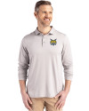 Quinnipiac Bobcats Cutter & Buck Coastline Epic Comfort Recycled Mens Long Sleeve Polo CONCRETE Front Thumbnail Image