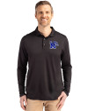 Memphis Tigers Cutter & Buck Coastline Epic Comfort Recycled Mens Long Sleeve Polo Black Front Thumbnail Image