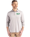 North Dakota Cutter & Buck Coastline Epic Comfort Recycled Mens Long Sleeve Polo CONCRETE Front Thumbnail Image