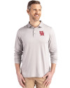 Houston Cougars Cutter & Buck Coastline Epic Comfort Recycled Mens Long Sleeve Polo CONCRETE Front Thumbnail Image