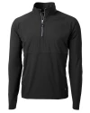 Cutter & Buck Adapt Recycled Soft Knit Stretch Mens Hybrid Quarter Zip Pullover  Black Mannequin Thumbnail Image