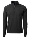 Cutter & Buck Adapt Recycled Soft Knit Stretch Mens Hybrid Quarter Zip Pullover  Black Mannequin Thumbnail Image