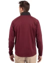 Cutter & Buck Adapt Recycled Soft Knit Stretch Mens Hybrid Quarter Zip Pullover  Bordeaux/Black Back Thumbnail Image