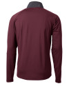 Cutter & Buck Adapt Recycled Soft Knit Stretch Mens Hybrid Quarter Zip Pullover  Bordeaux/Black Mannequin Back Thumbnail Image
