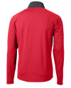Cutter & Buck Adapt Recycled Soft Knit Stretch Mens Hybrid Quarter Zip Pullover  Cardinal Red/Black Mannequin Back Thumbnail Image