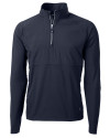 Cutter & Buck Adapt Recycled Soft Knit Stretch Mens Hybrid Quarter Zip Pullover  Navy Blue Mannequin Thumbnail Image