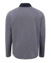 Cutter & Buck Adapt Recycled Soft Knit Stretch Mens Hybrid Quarter Zip Pullover  Navy Blue Heather/Navy Blue Mannequin Back Thumbnail Image