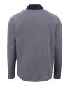 Cutter & Buck Adapt Recycled Soft Knit Stretch Mens Hybrid Quarter Zip Pullover  Navy Blue Heather/Navy Blue Mannequin Back Thumbnail Image