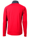 Cutter & Buck Adapt Recycled Soft Knit Stretch Mens Hybrid Quarter Zip Pullover  Red/Navy Blue Mannequin Back Thumbnail Image