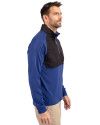 Cutter & Buck Adapt Recycled Soft Knit Stretch Mens Hybrid Quarter Zip Pullover  Tour Blue/Black Side Thumbnail Image