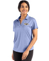Baltimore Ravens Cutter & Buck Coastline Recycled Double Peached Womens Dolman Polo Hyacinth Front Thumbnail Image
