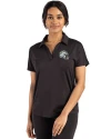 Los Angeles Chargers NFL Helmet Cutter & Buck Coastline Epic Comfort Recycled Womens Dolman Polo Black Front Thumbnail Image