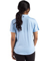 San Francisco 49ers Mono Cutter & Buck Coastline Epic Comfort Recycled Womens Dolman Polo Atlas Light Blue Back Thumbnail Image