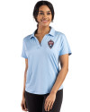 Colorado Rapids Cutter & Buck Coastline Epic Comfort Recycled Womens Dolman Polo Atlas Light Blue Front Thumbnail Image
