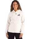 Buffalo Bills Americana Cutter & Buck Roam Recycled Buttery-Soft Knit Womens Full Zip Hooded Jacket Shell Front Thumbnail Image