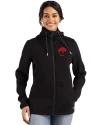 Buffalo Bills Historic Cutter & Buck Roam Epic Versatility Recycled Womens Full Zip Hooded Jacket Black Front Thumbnail Image