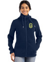 Nashville SC Cutter & Buck Roam Epic Versatility Recycled Womens Full Zip Hooded Jacket Navy Blue Front Thumbnail Image