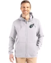 Arizona Cardinals Mono Cutter & Buck Roam Epic Versatility Recycled Mens Full Zip Hooded Jacket Solitare Front Thumbnail Image