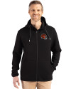 Cincinnati Bengals NFL Helmet Cutter & Buck Roam Epic Versatility Recycled Mens Full Zip Hooded Jacket Black Front Thumbnail Image