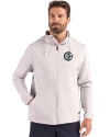 Pittsburgh Steelers Monochromatic Cutter & Buck Roam Recycled Buttery-Soft Knit Mens Full Zip Hooded Jacket Solitaire Front Thumbnail Image
