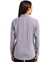 Cleveland Browns Cutter & Buck Skyline Epic Confidence Recycled Gingham Womens Long Sleeve Dress Shirt  Black/White Back Thumbnail Image