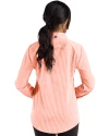 Cleveland Browns Cutter & Buck Skyline Epic Confidence Recycled Gingham Womens Long Sleeve Dress Shirt  College Orange/White Back Thumbnail Image