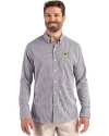 Green Bay Packers Cutter & Buck Skyline Recycled Gingham Mens Long Sleeve Button Down Dress Shirt Black/White Front Thumbnail Image